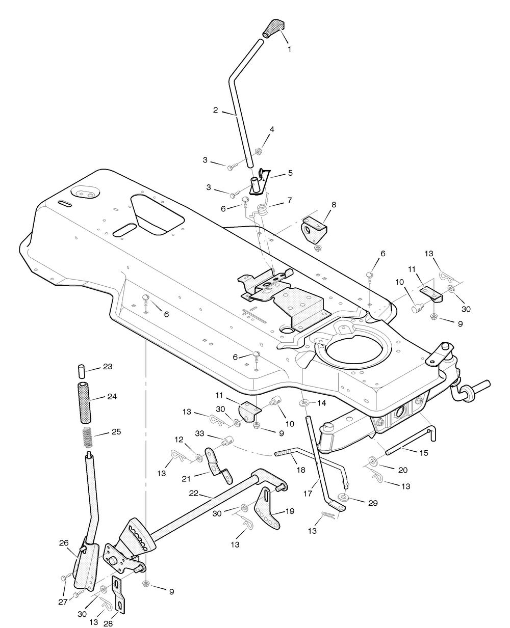 Mower Housing Suspension Diagram and Parts List for 387003X8A 2004 Briggs and Stratton Lawn Tractor